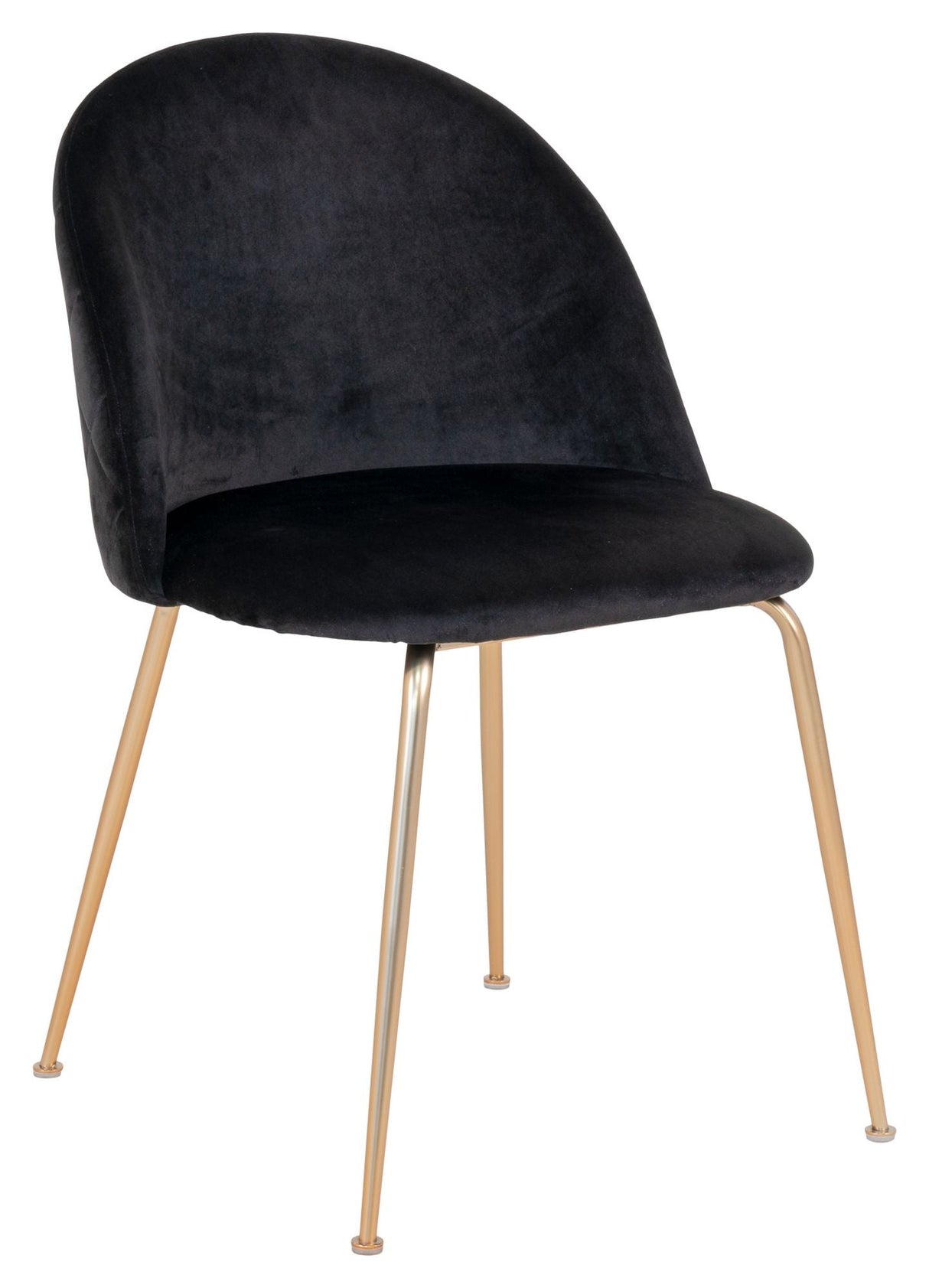 Geneve Dining Chair, Black Velor/Brass