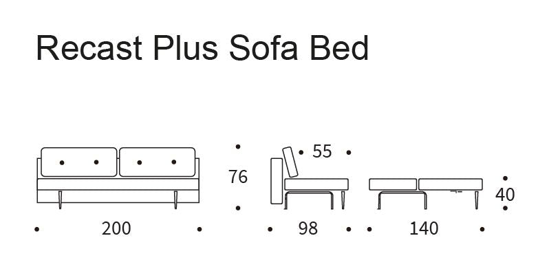 Omarbetning plus bäddsoffa, mikrocheck/grå