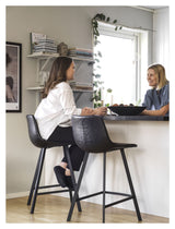 Auburn Barstool, Black Faux Leather