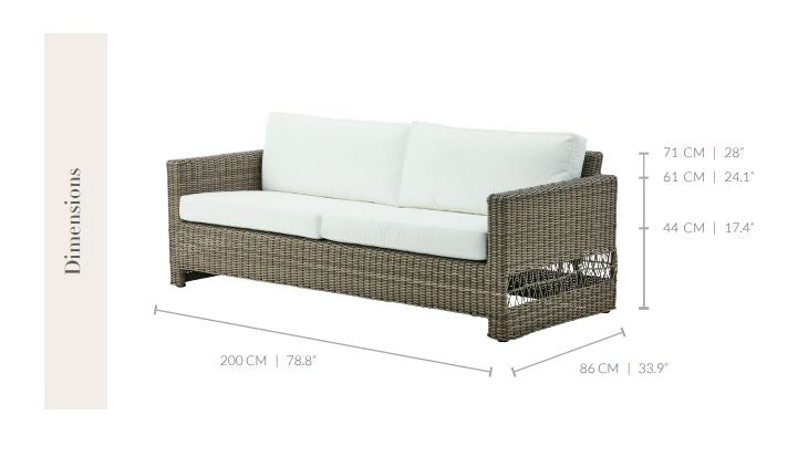 Carrie Exterior Lounge Soffa, Antique Grey