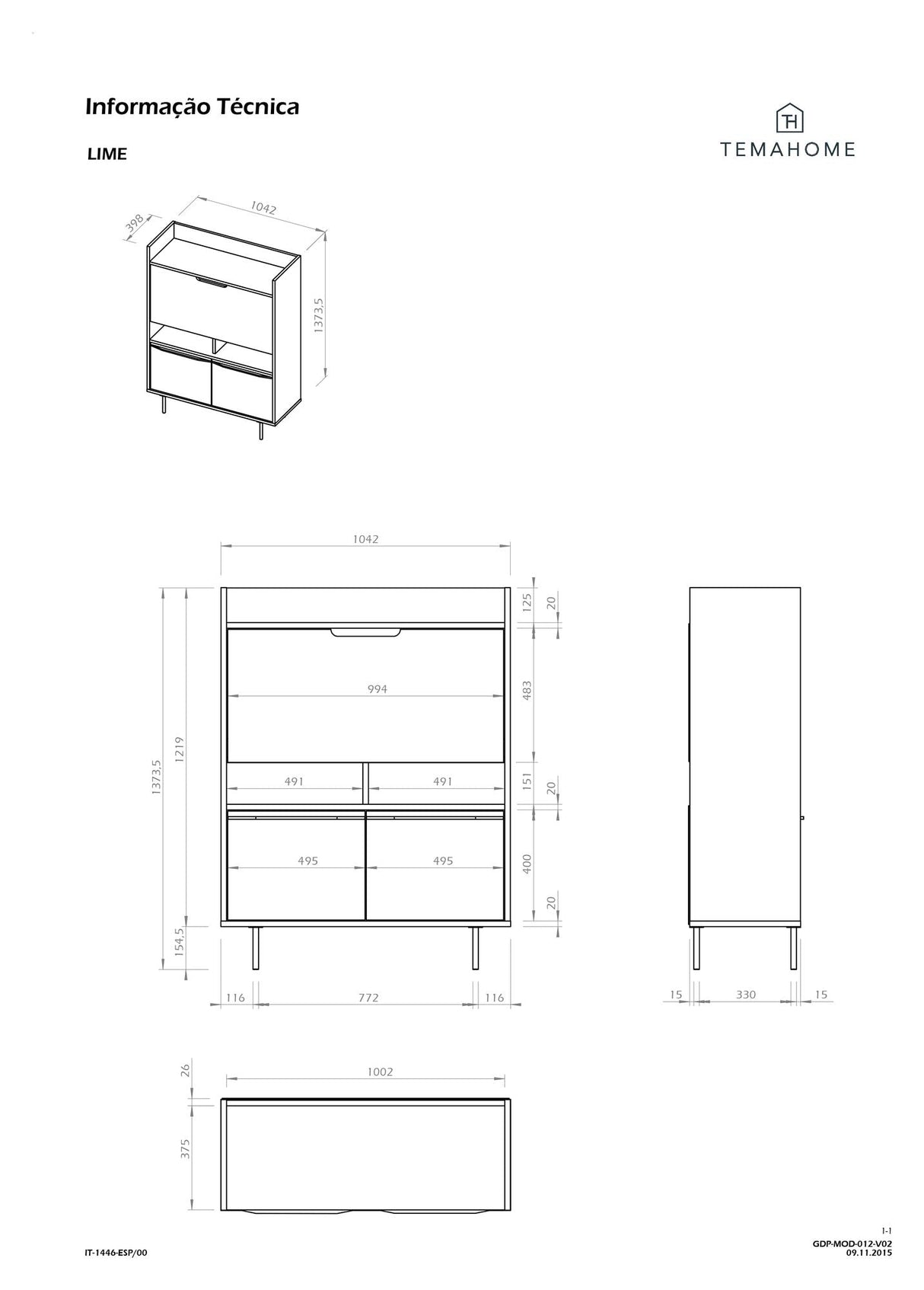 Lime Desk - ek/svart