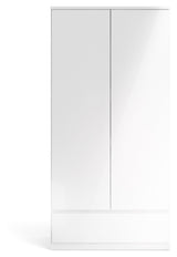 NAIA Garderob - White High Gloss w/2 Doors + 1 Drawer