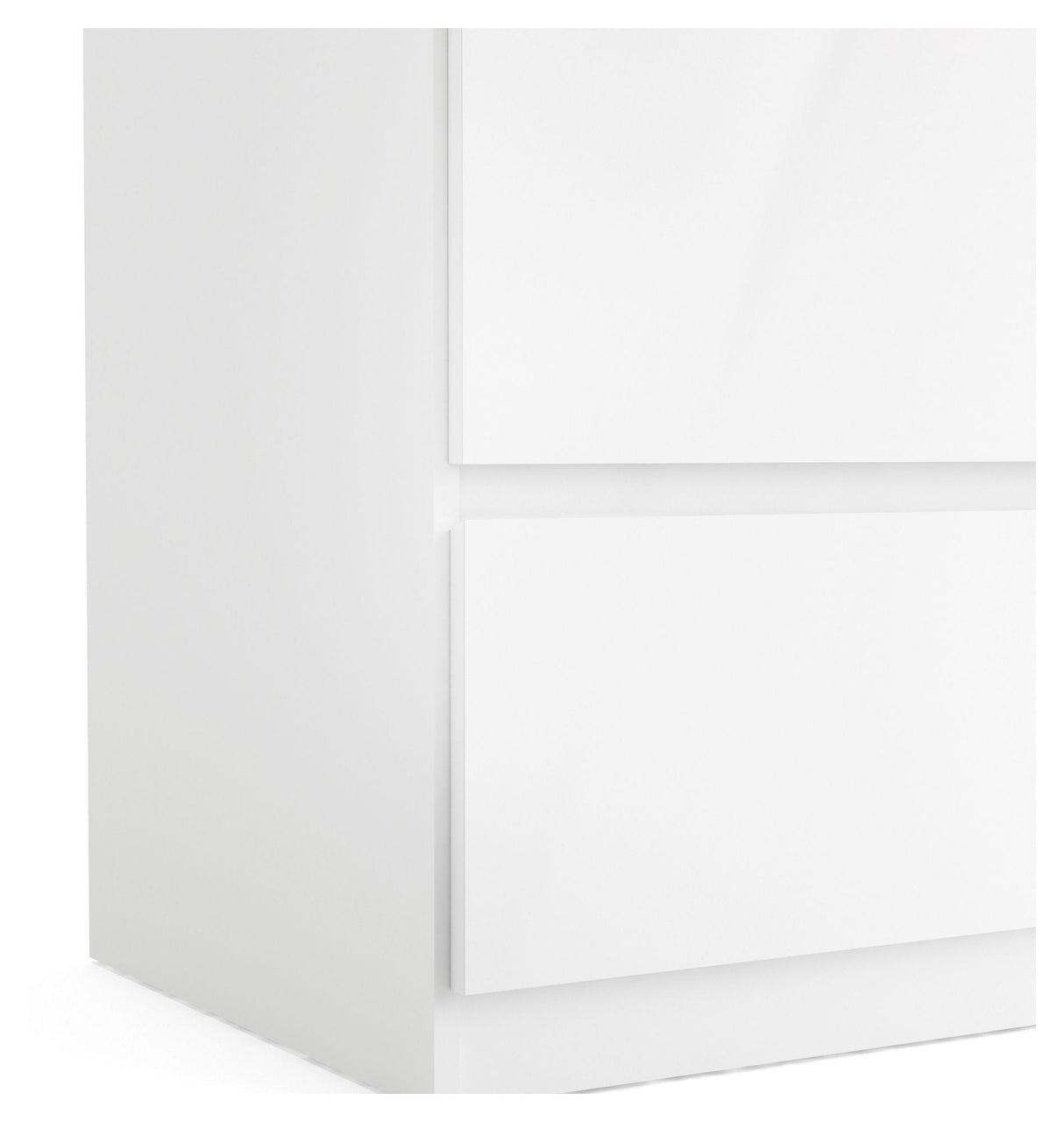 NAIA Garderob - White High Gloss w/2 Doors + 1 Drawer