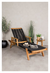 Little John Deckchair, Black Rope/Acacie