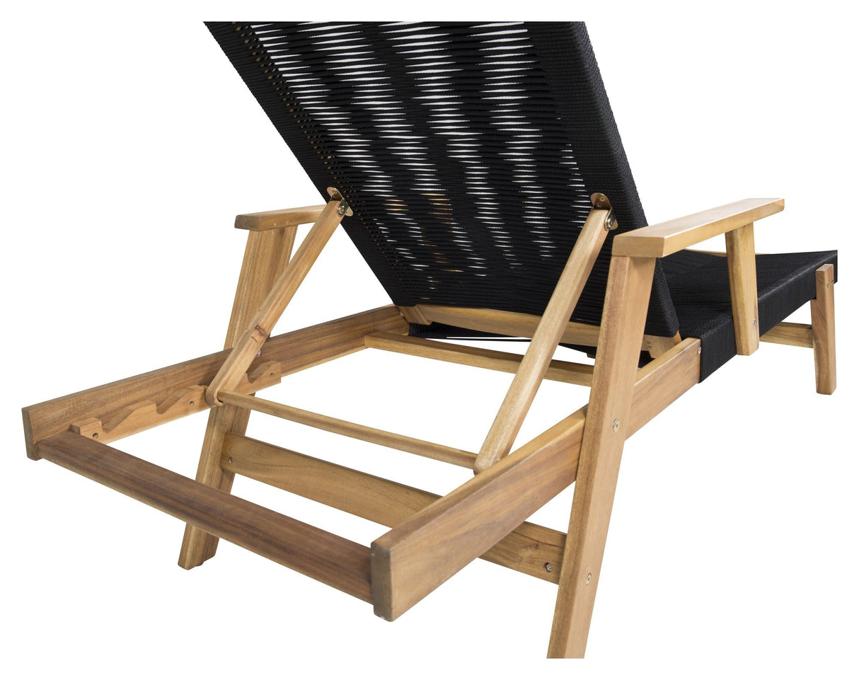 Little John Deckchair, Black Rope/Acacie