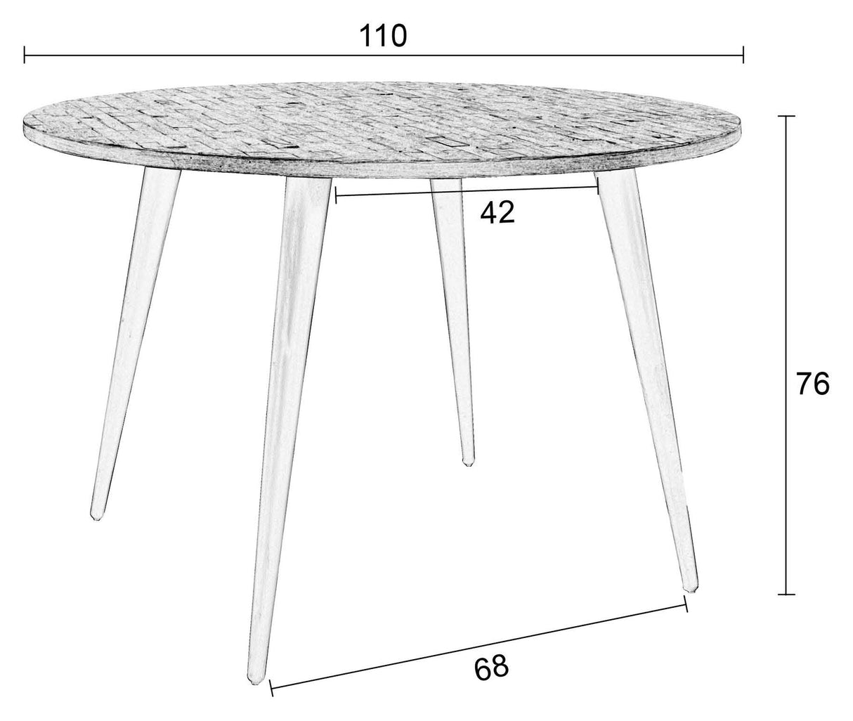 Homii Mo Dining Table, Black, Ø110