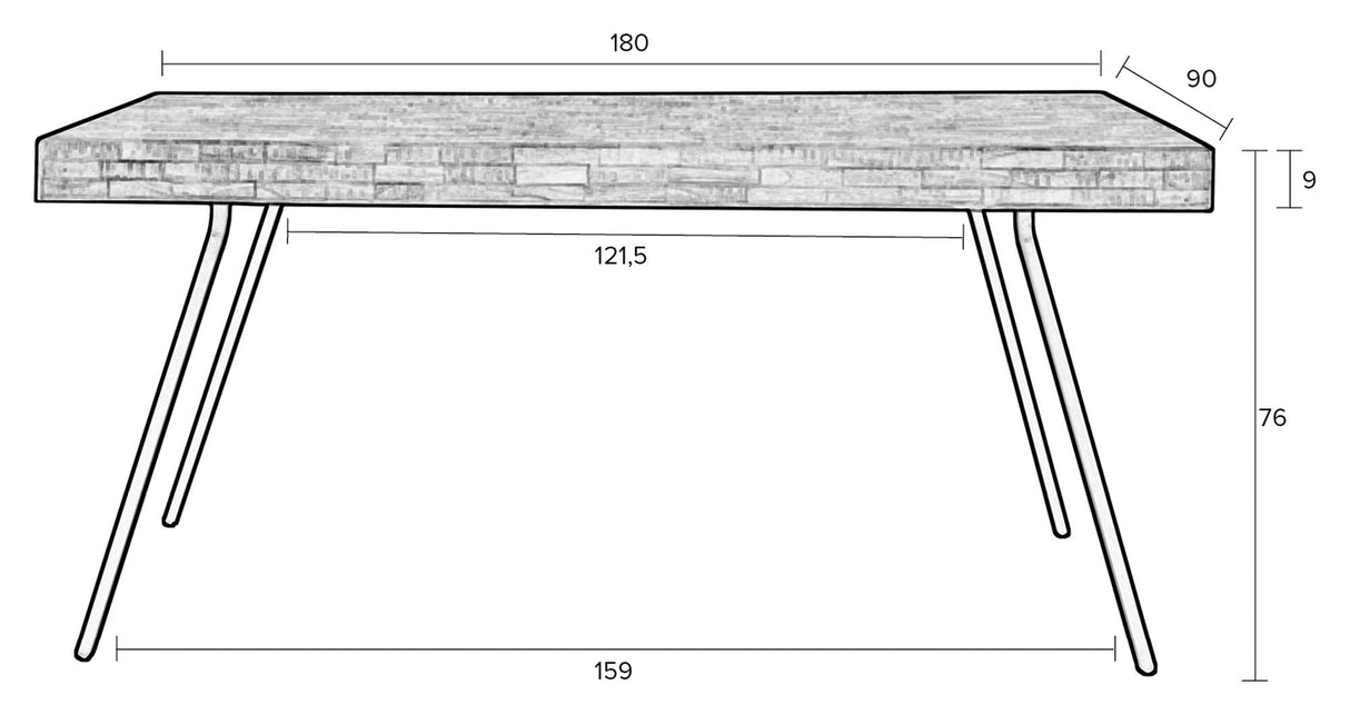 homii suri matbord svart, 180x90