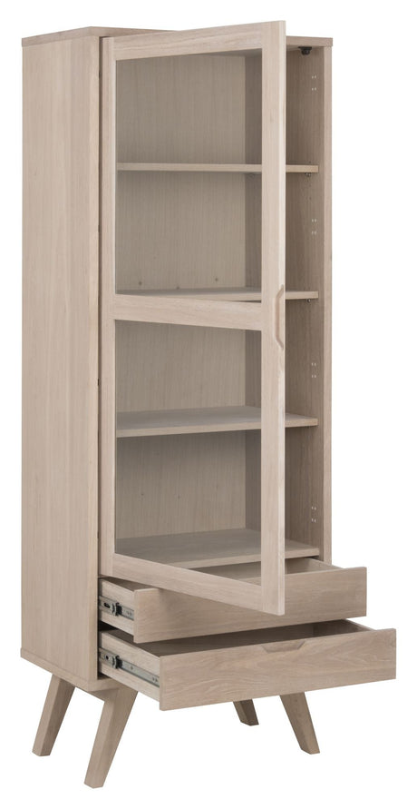 A-Line Vitrine Cabinet, Solid and Oak Veneer, H190