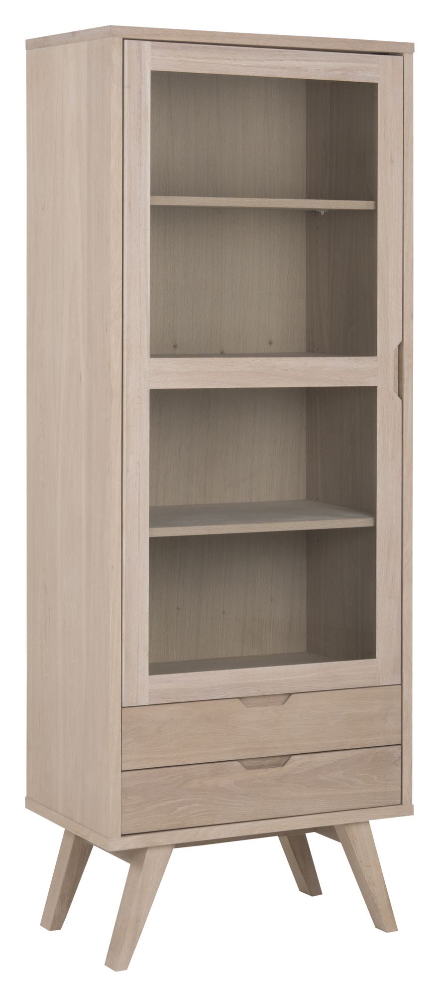 A-Line Vitrine Cabinet, Solid and Oak Veneer, H190