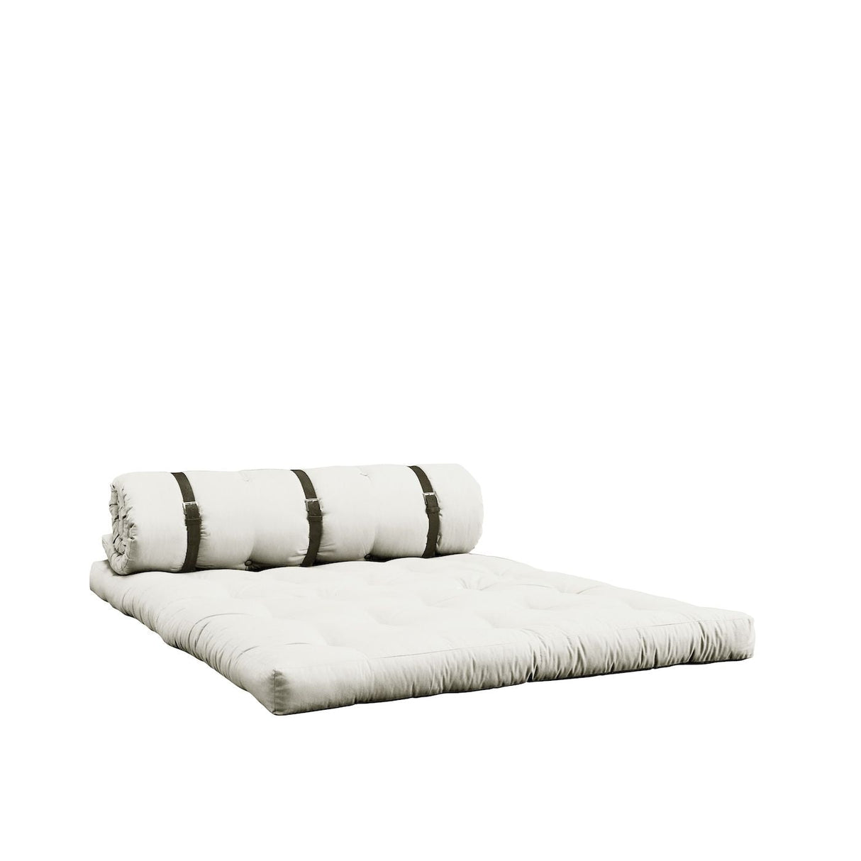 Spänne-up futon soffa, av vit