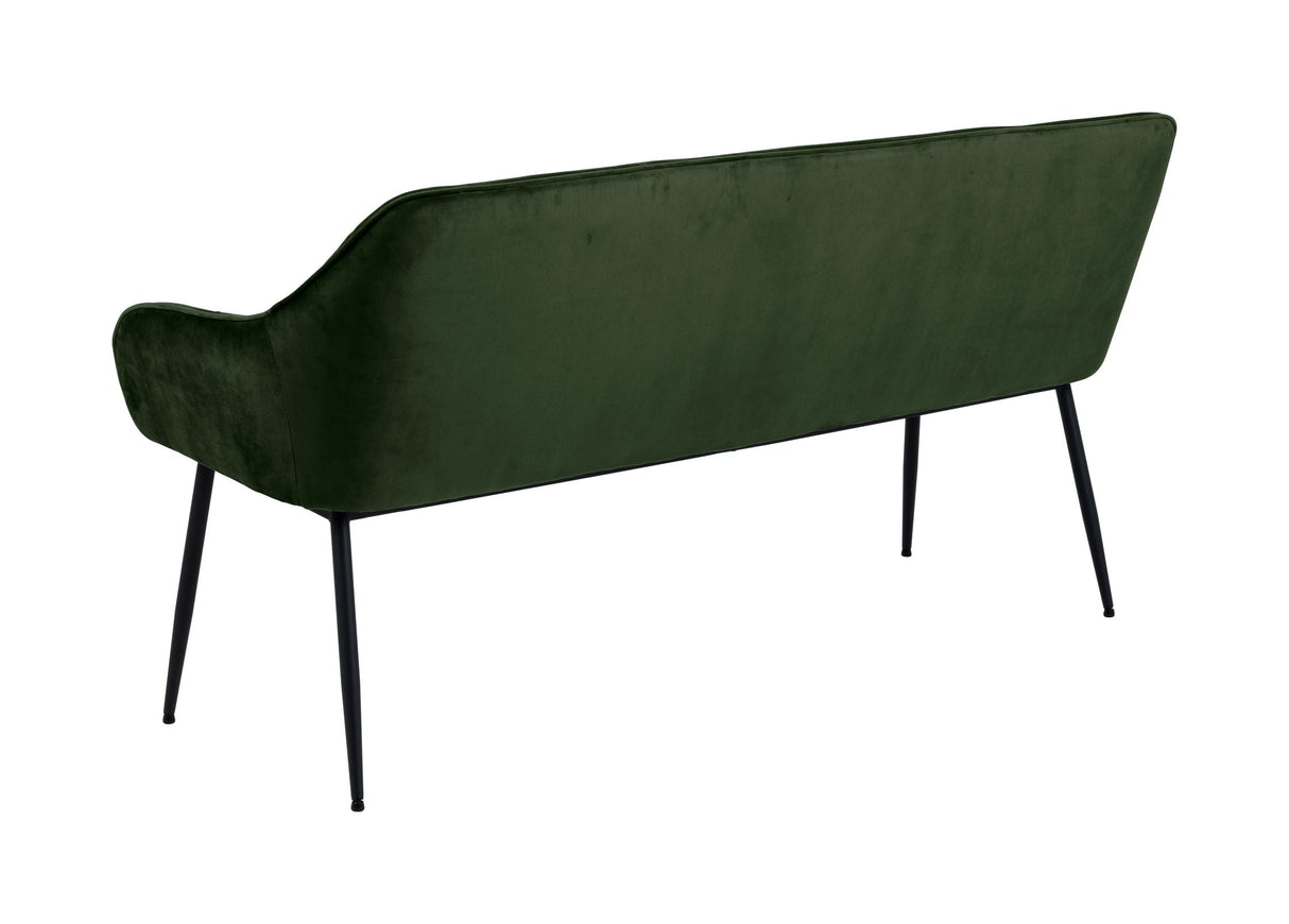 Brooke Dining Bench, Green Velvet