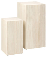 Tärning pedestal, uppsättning av 2, beige mdf