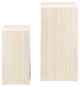 Tärning pedestal, uppsättning av 2, beige mdf