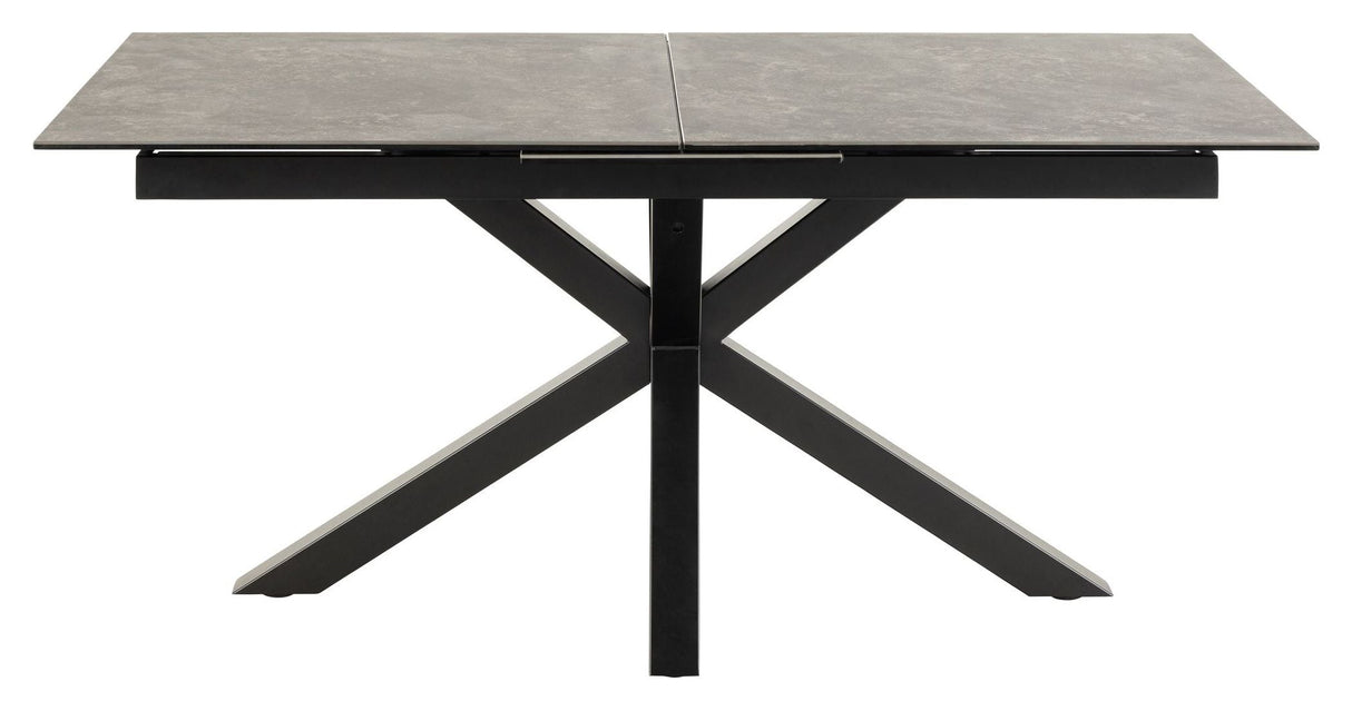 Heaven Dining Table With Pull-Out, Black Glass/Ceramic, 168/210x90