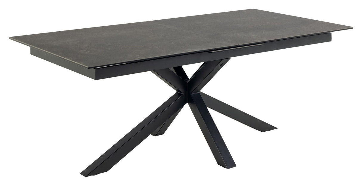 Heaven Dining Table With Pull-Out, Black Glass/Ceramic, 200/240x100