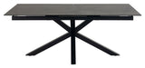 Heaven Dining Table With Pull-Out, Black Glass/Ceramic, 200/240x100