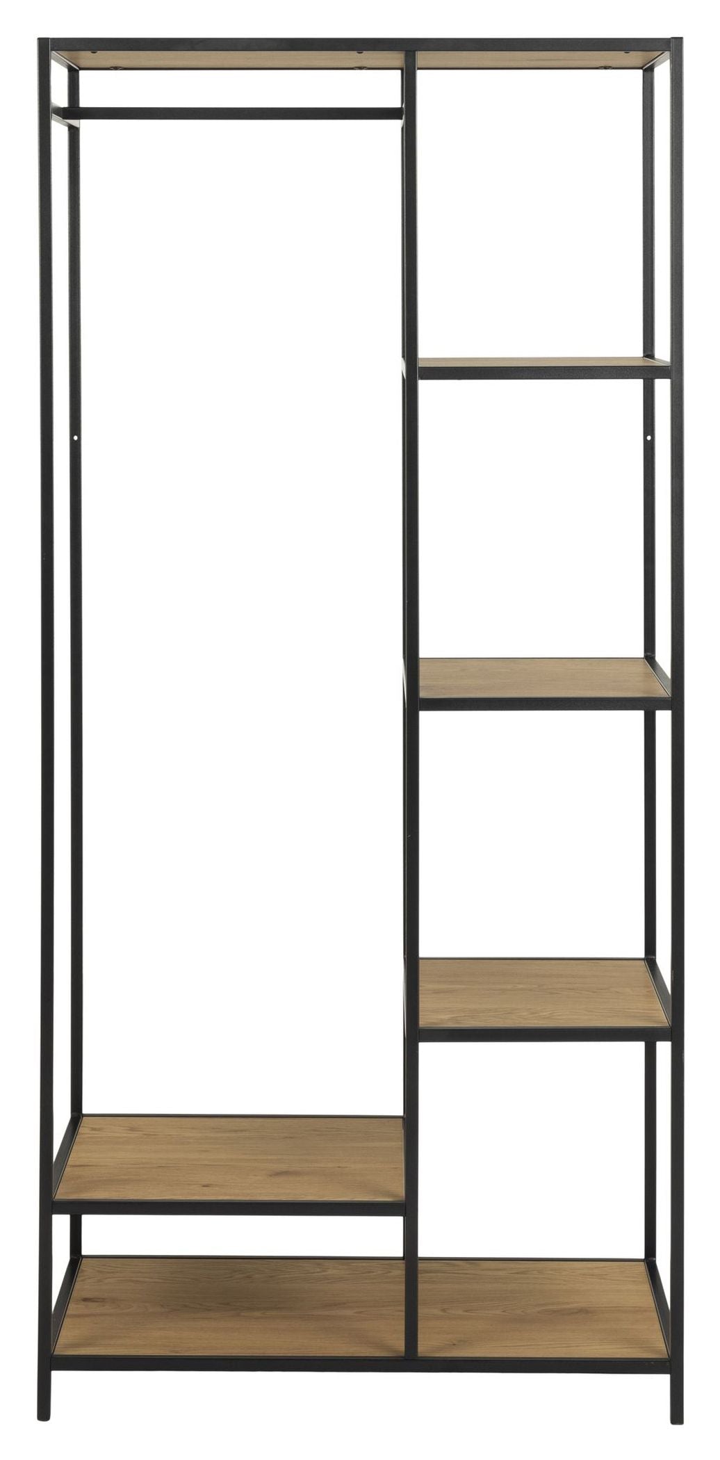 Seaford klädställ med hyllor, natur MDF, 77x45x165