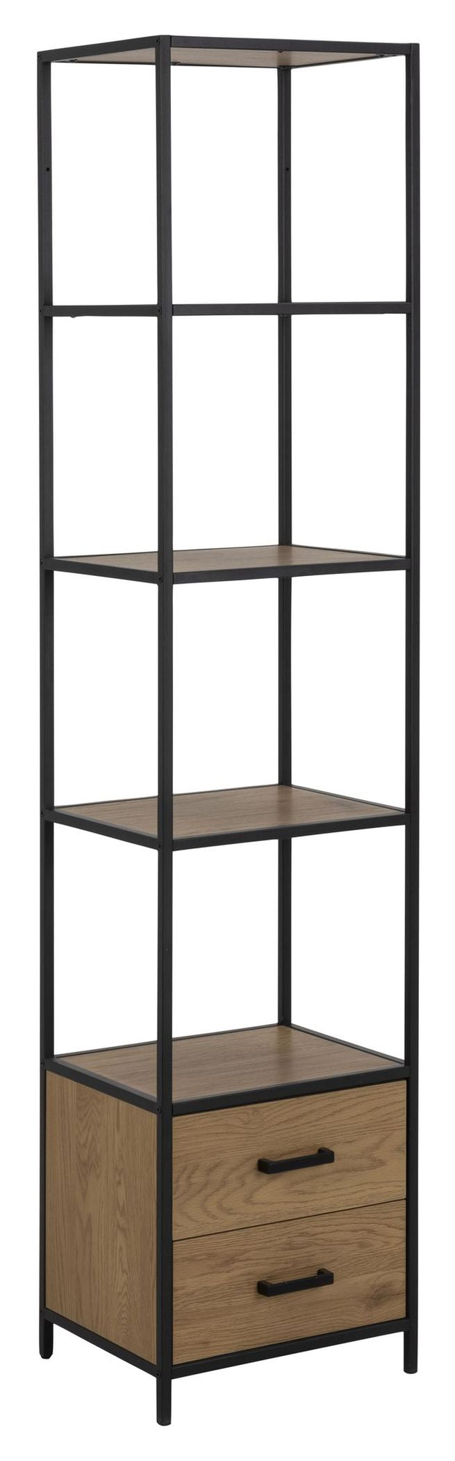 Seafordhylla w. 2 lådor, natur MDF, 185x42x35