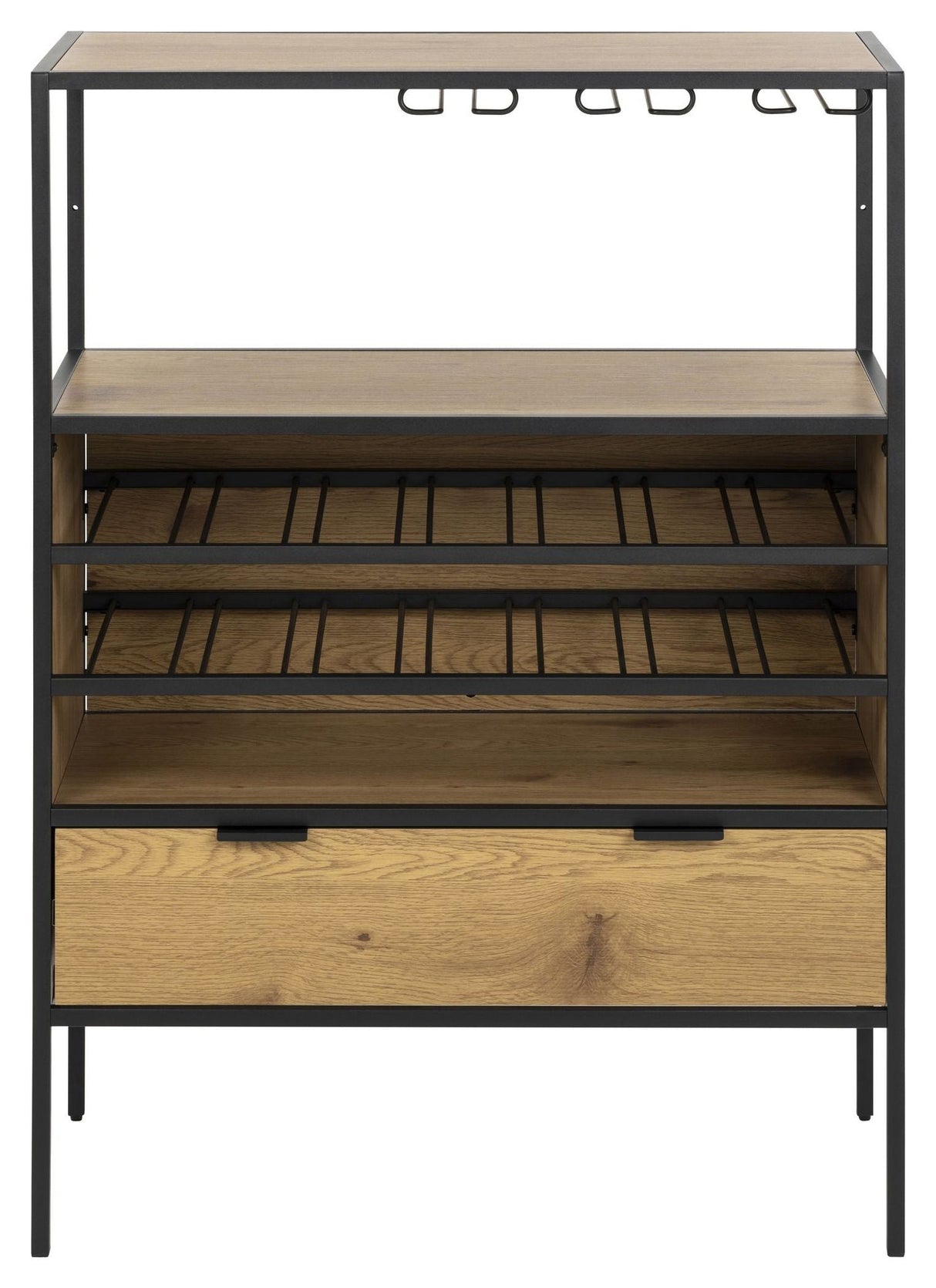 Seaford Cabinet w. 4 hyllor, natur MDF