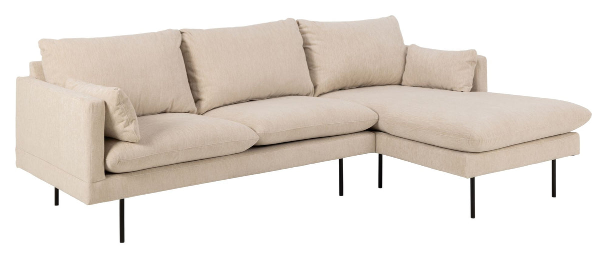 Selena soffa w. Chaise Longue Beige, höger ansikte