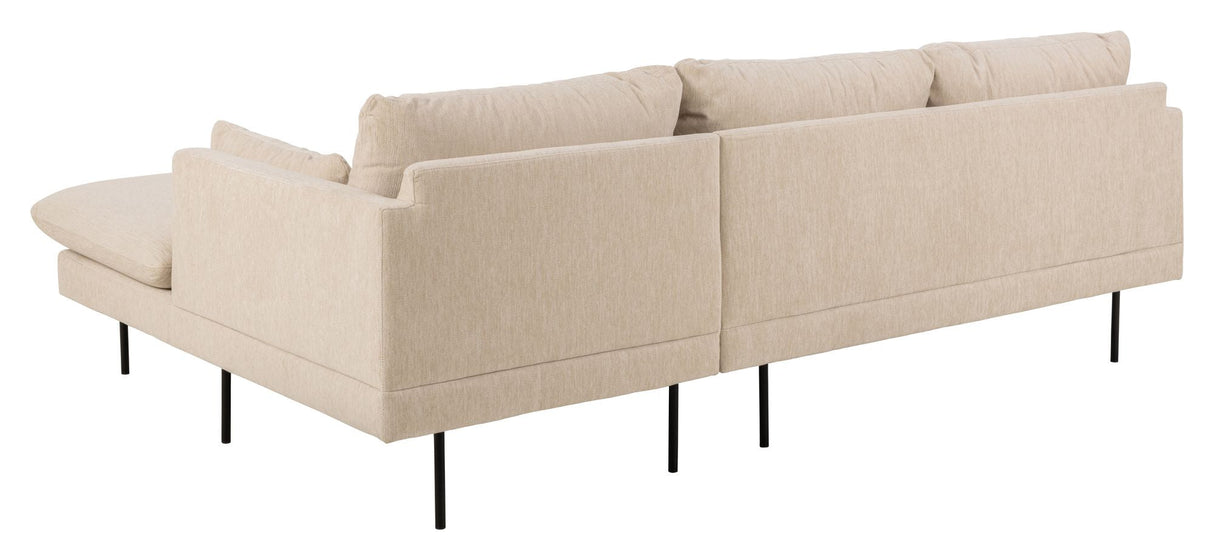 Selena soffa w. Chaise Longue Beige, höger ansikte