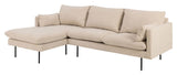 Selena soffa w. Chaise Longue Beige, vänster mot