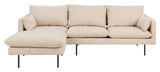 Selena soffa w. Chaise Longue Beige, vänster mot