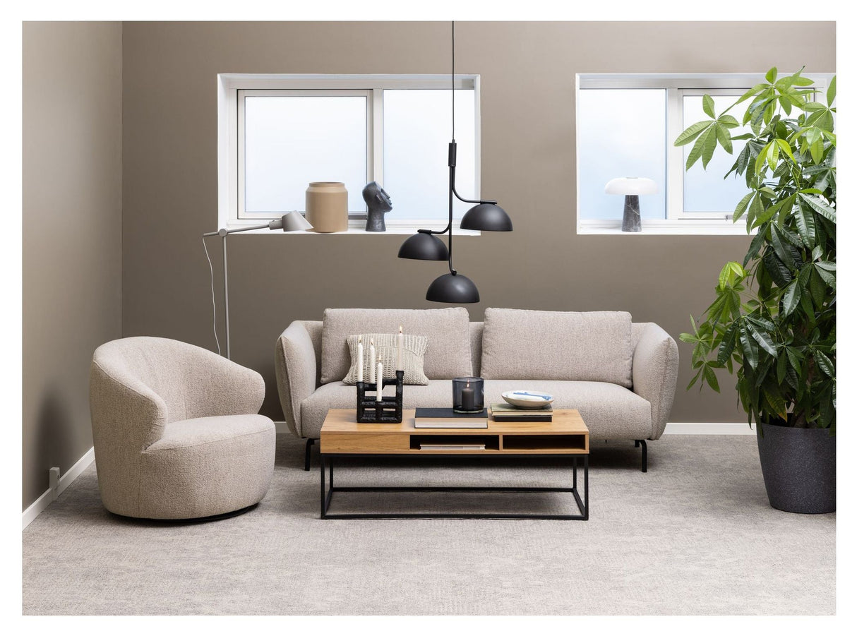 Malmö Lounge -stol med svivningsfunktion, Beige Fabric