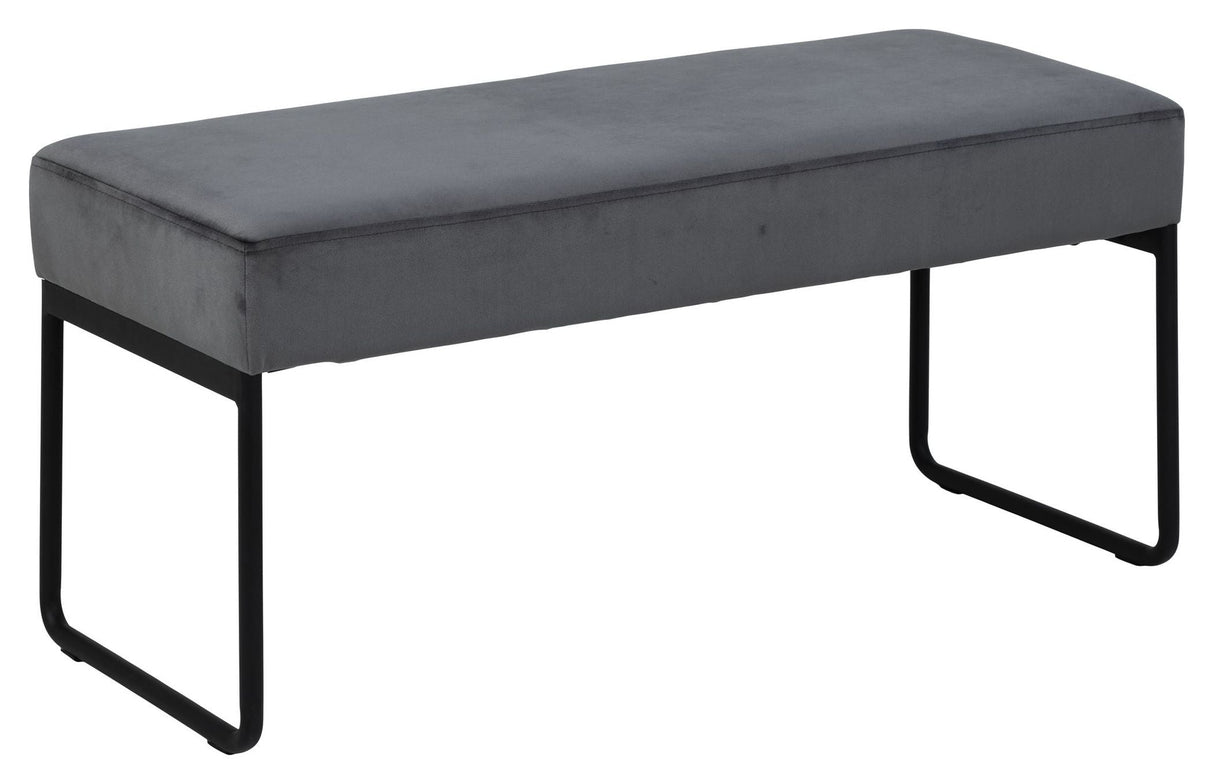 Xenia Bench, Gray Fabric, 95x38x46