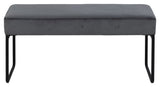 Xenia Bench, Gray Fabric, 95x38x46