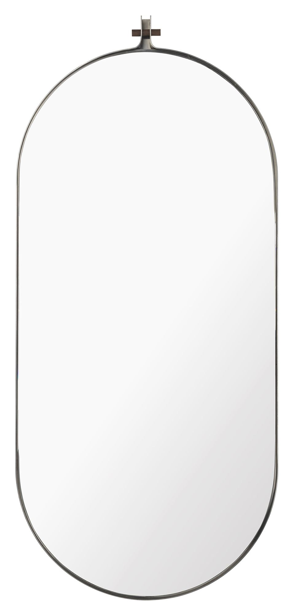 Dowel Mirror 46x100, rostfritt stål/valnöt