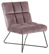 Alba Lounge Chair, Dusty Rose Velvet/Matte Black