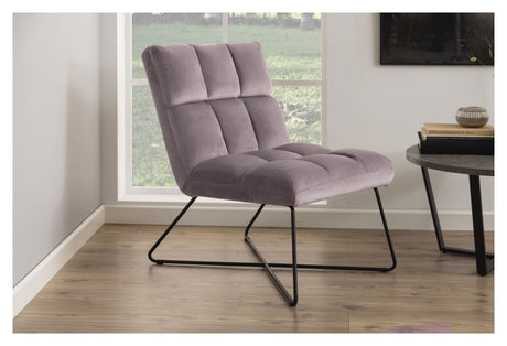 Alba Lounge Chair, Dusty Rose Velvet/Matte Black