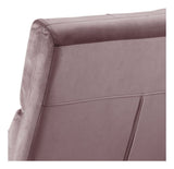 Alba Lounge Chair, Dusty Rose Velvet/Matte Black