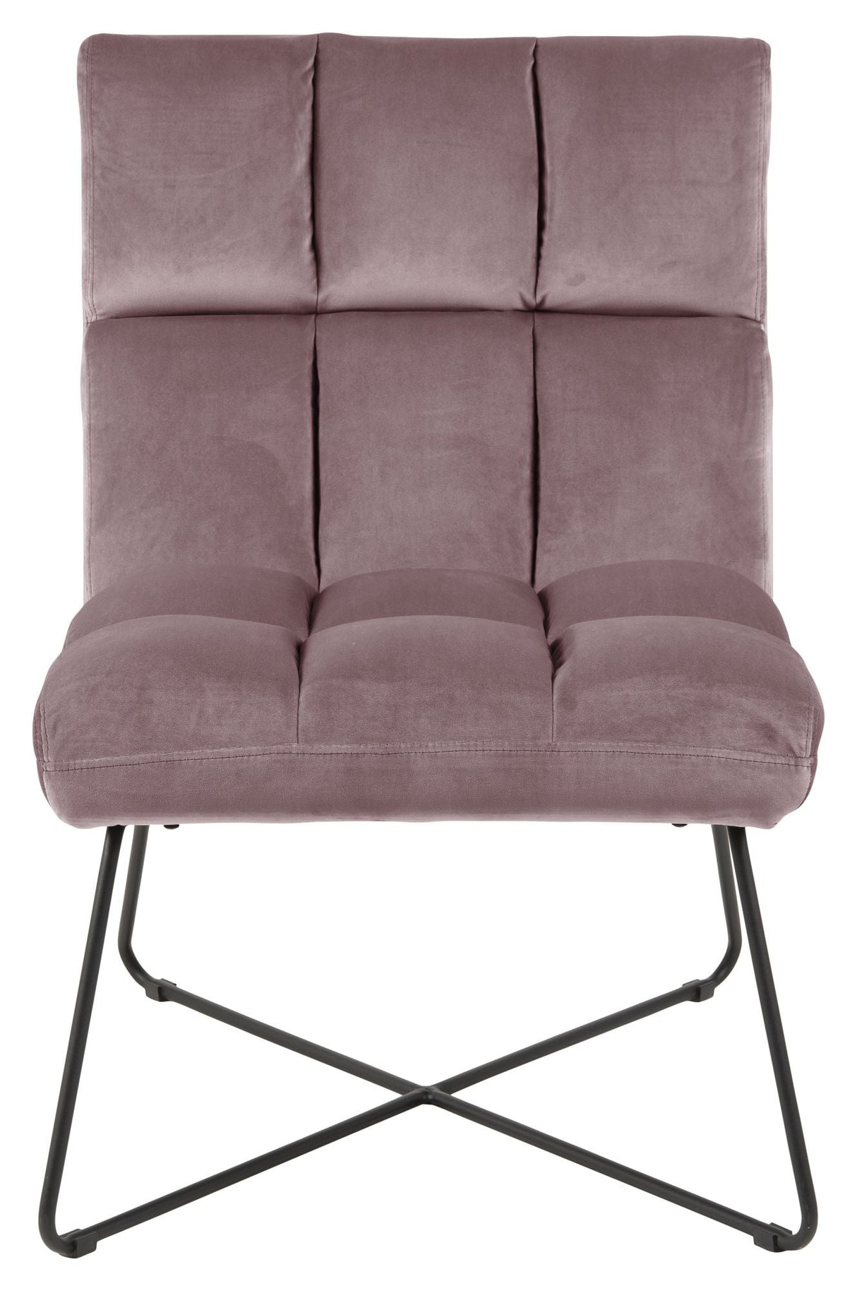 Alba Lounge Chair, Dusty Rose Velvet/Matte Black