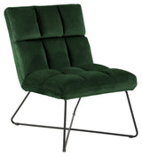 Alba Lounge Chair, Forest Green Velvet/Mat Black