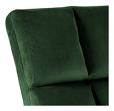 Alba Lounge Chair, Forest Green Velvet/Mat Black