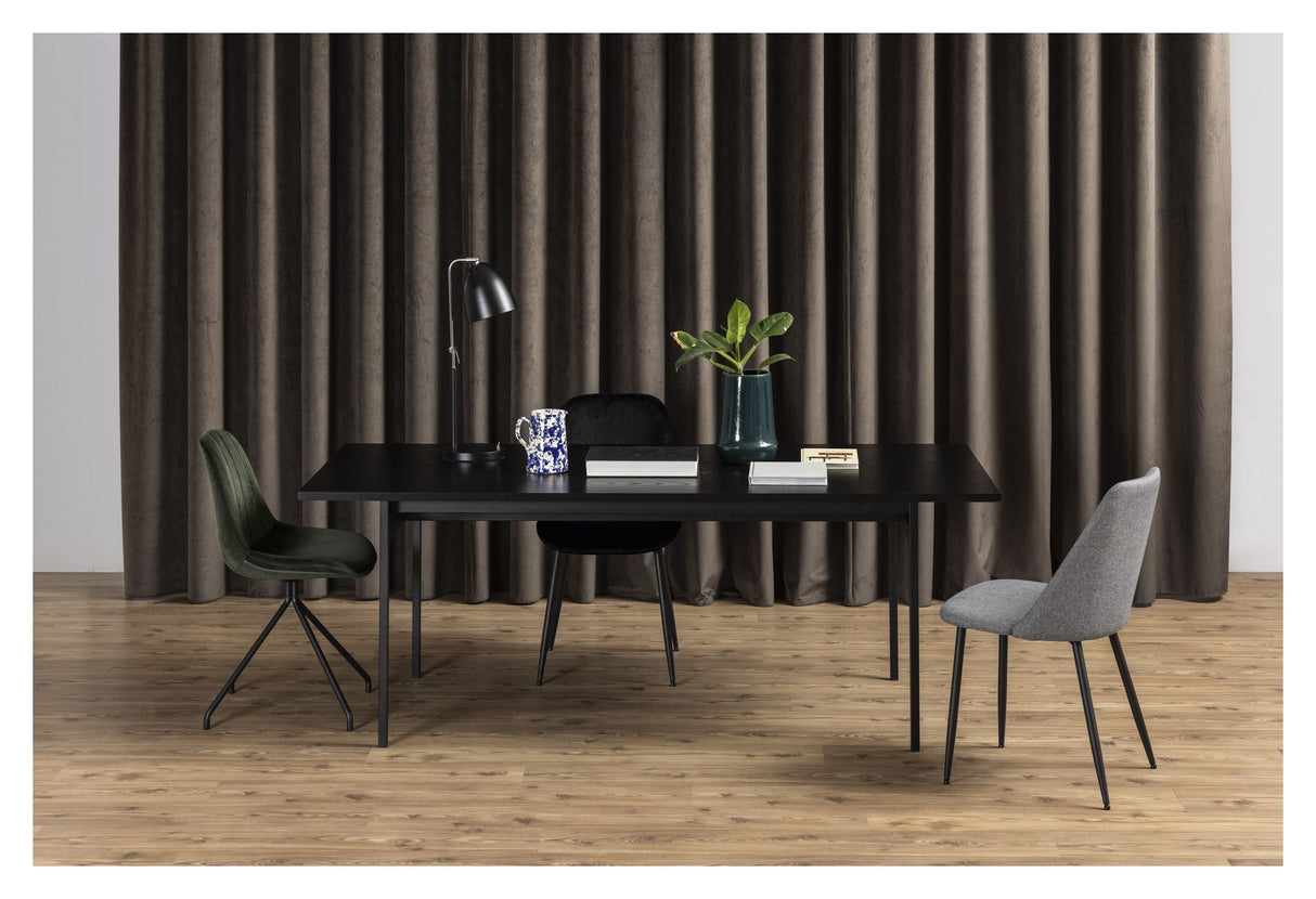 Angus Dining Table, 200x90, Black Melamine