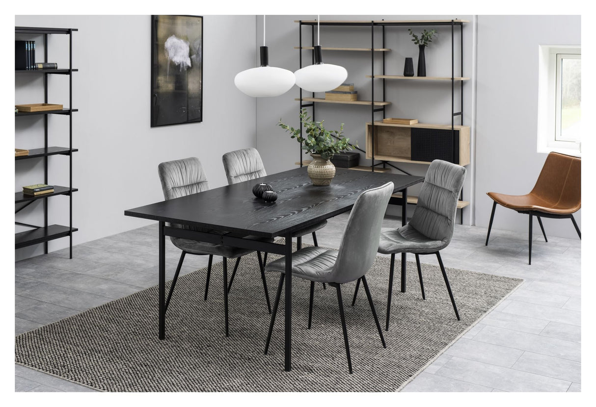 Angus Dining Table, 200x90, Black Melamine