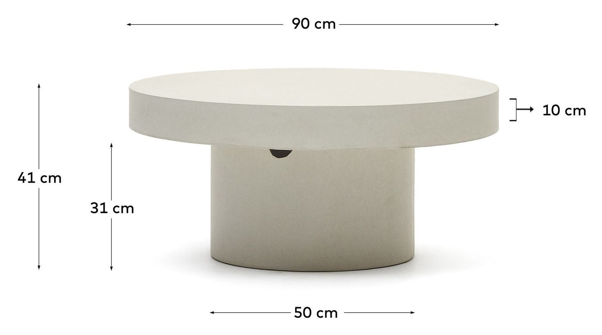 Aiguablava Round Lounge Table White, Ø90