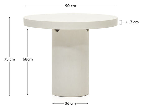 Aiguablava Round Garden Table White, Ø90