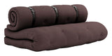 Spänne-up futon soffa, brun