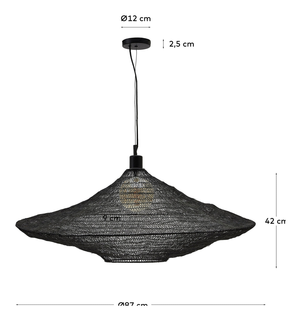 Makai taklampa med svart finish, Ø87