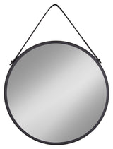 Trapani Mirror, Black Steel Frame, Ø60