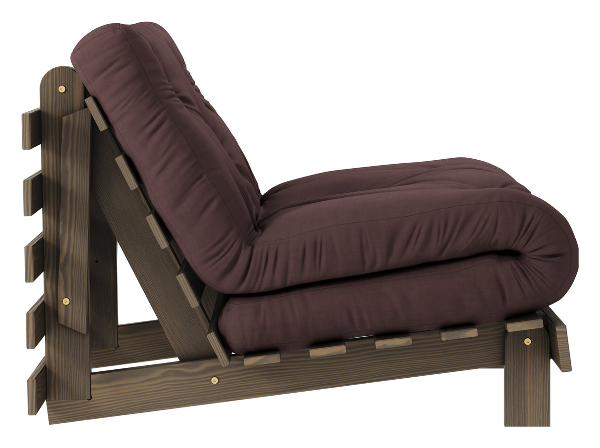 Rötter 90 bäddsoffa, brun lackerad tall, brun