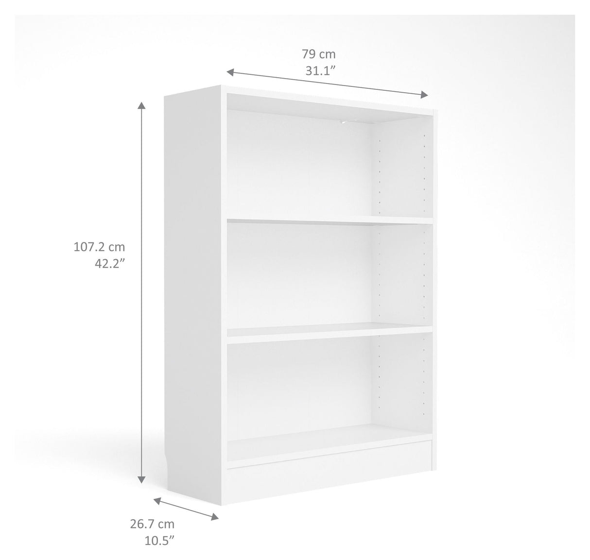 Basic Bookcase - White H: 108 B: 79