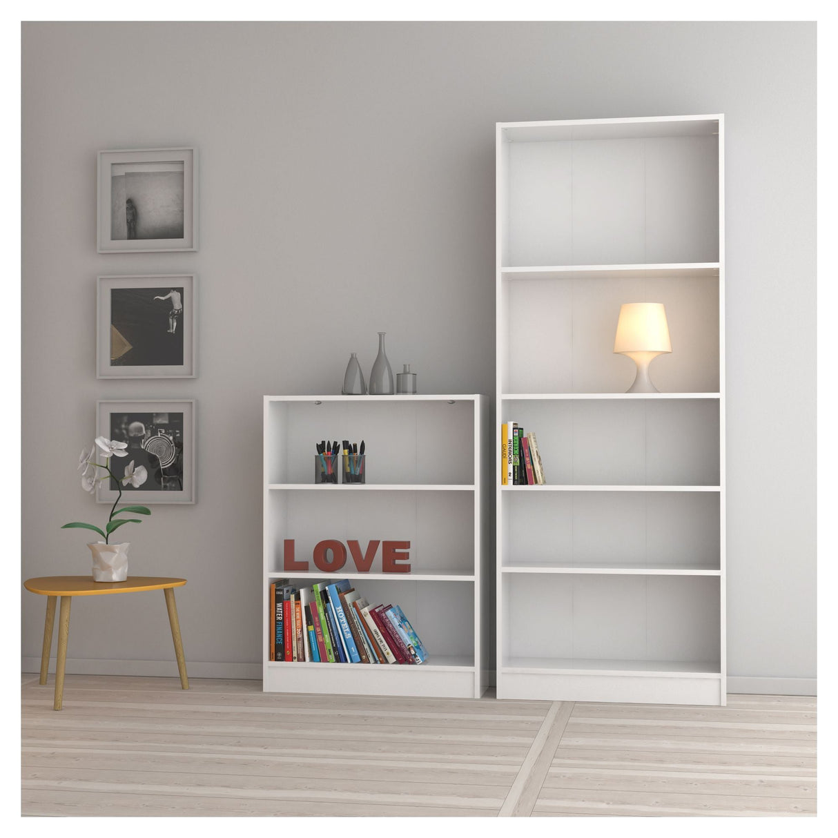 Basic Bookcase - White H: 203 B: 79