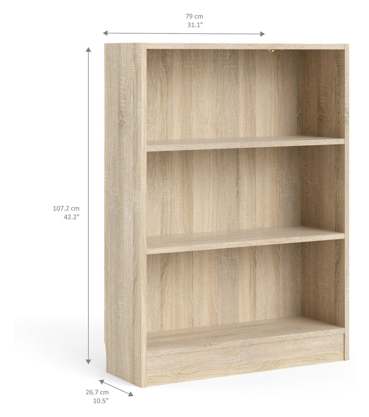 Basic Bookhelf - Light Wood H: 108 B: 79