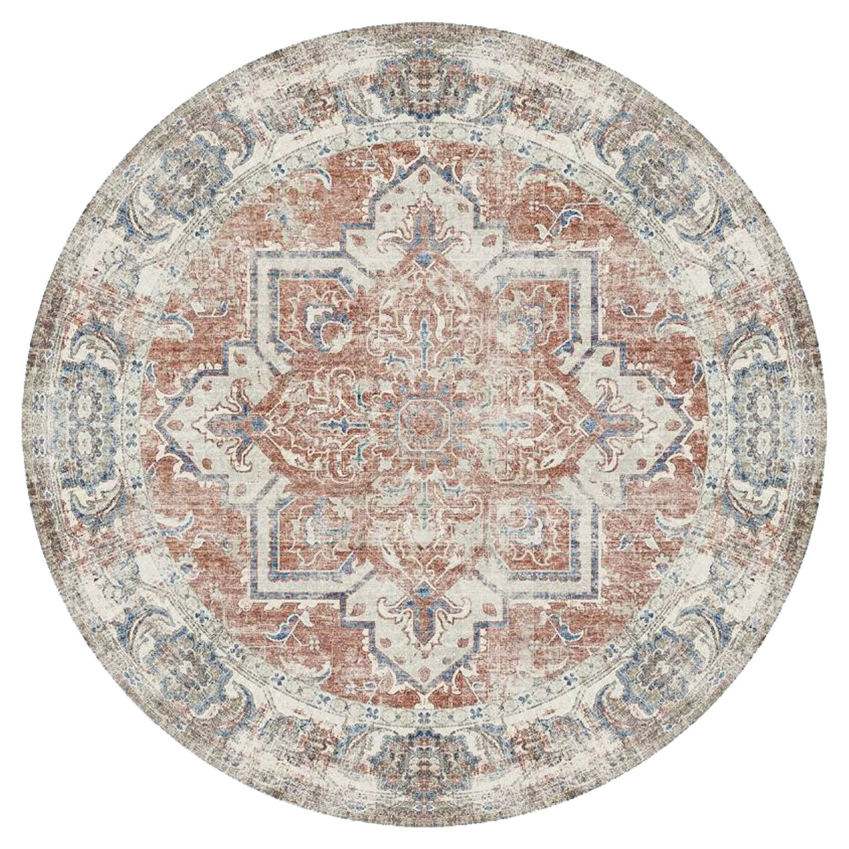 Havanna Rug Ø200 Orange/Blue