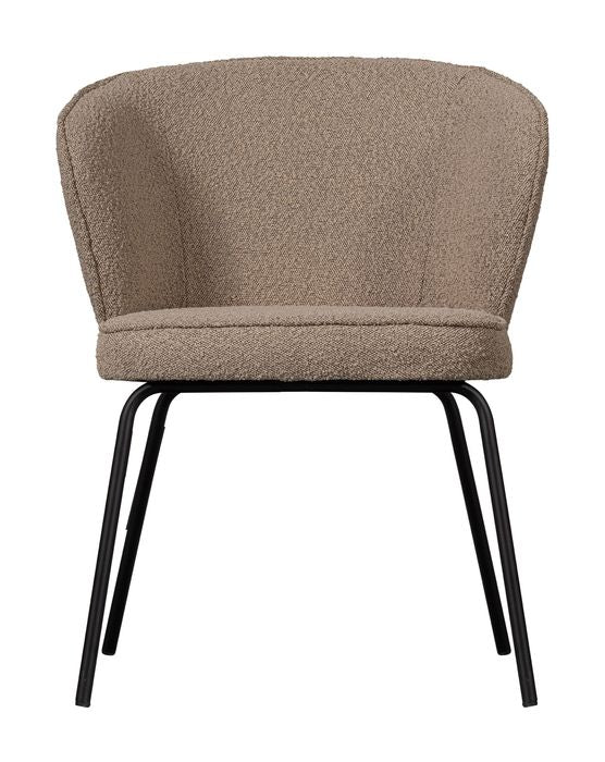 Erkänna matstol, Beige Bouclé